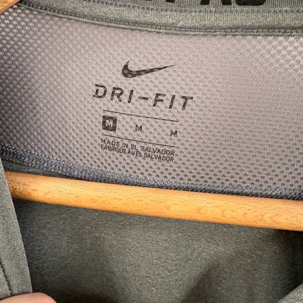 Nike Long-Sleeve Dri-FIT Training Shirt - Gray with Black Swoosh - Picture 2 of 3